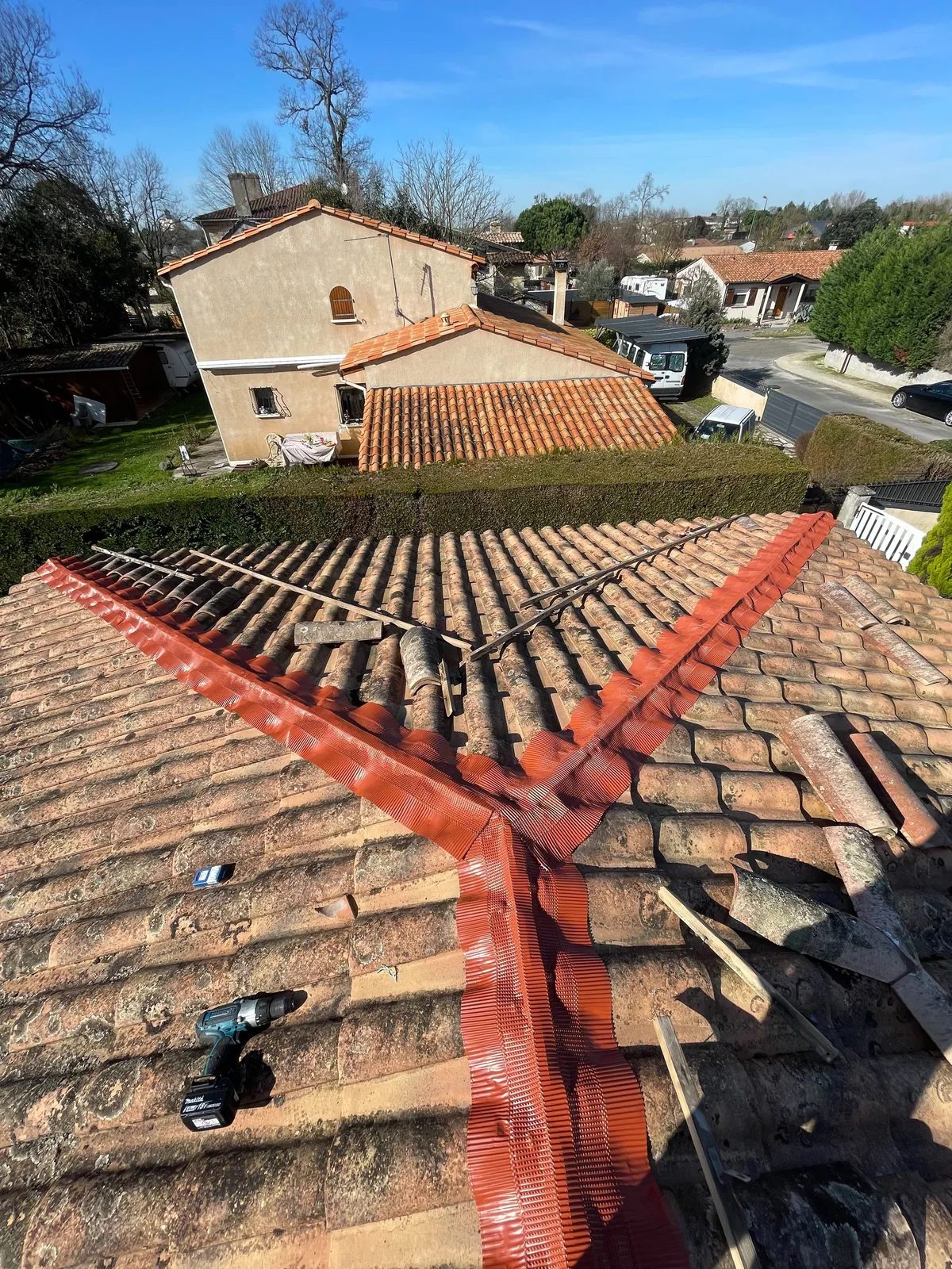 Chantier de couverture dans les Yvelines